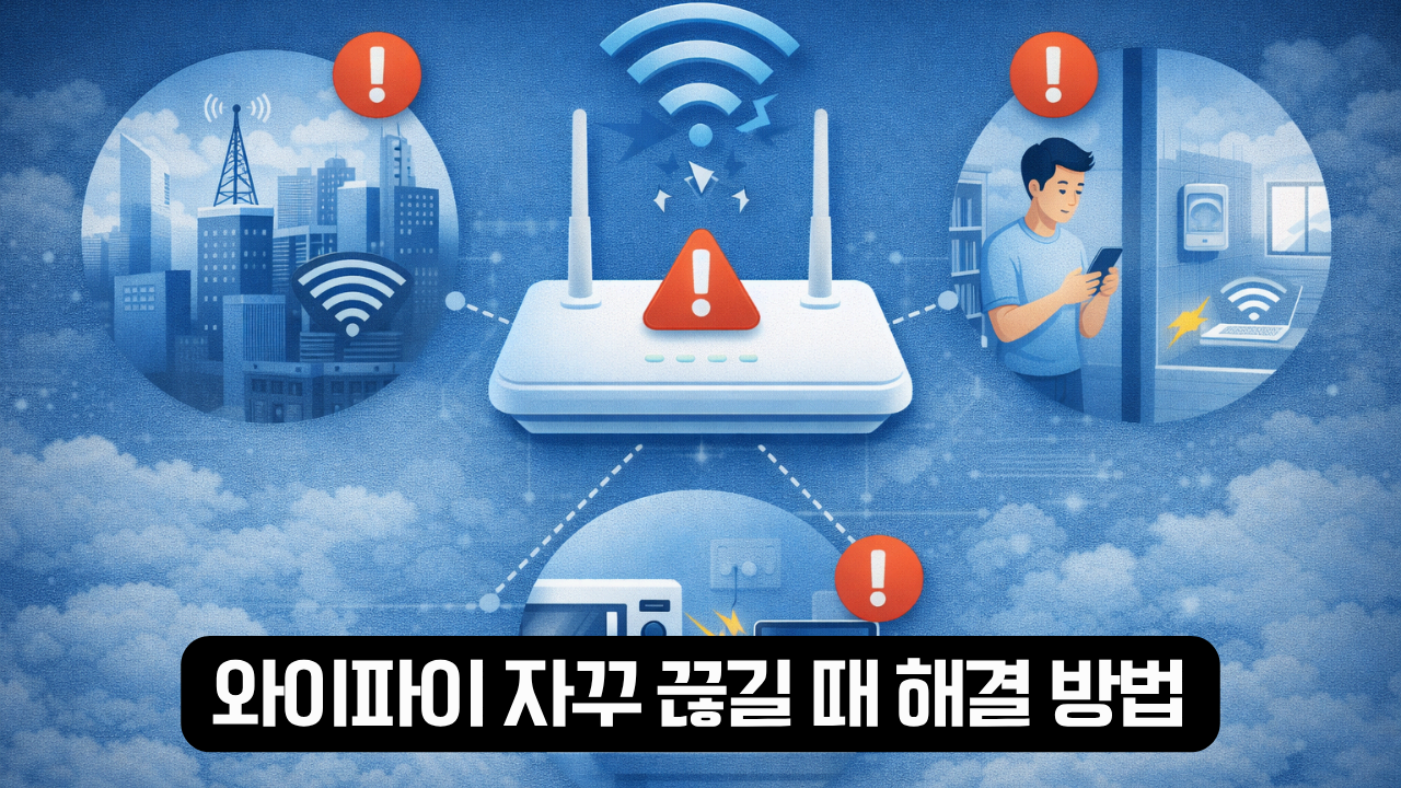 와이파이 자꾸 끊길 때 해결 방법 이미지