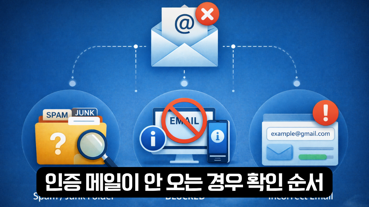 인증 메일이 안 오는 경우 확인 순서 이미지