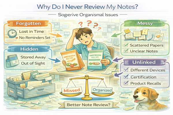 메모를 해도 다시 안 보는 구조적 원인을 설명하는 구조 이미지