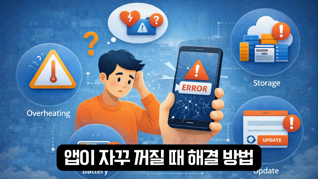 앱이 자꾸 꺼질 때 해결 방법 이미지