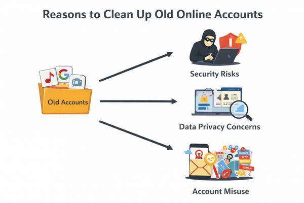 오래된 온라인 계정을 정리해야 하는 이유 구조 설명 이미지