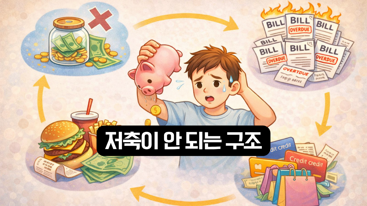 저축이 안 되는 구조 설명 이미지
